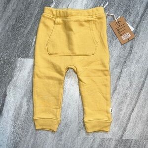 Easy Peasy mustard yellow sweatpants size 12M organic cotton recycled polyester